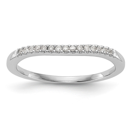 14k White Gold Diamond Wedding Band Contour 2 Piece Ring Set 1/5 Ct to 5/8 Ct.
