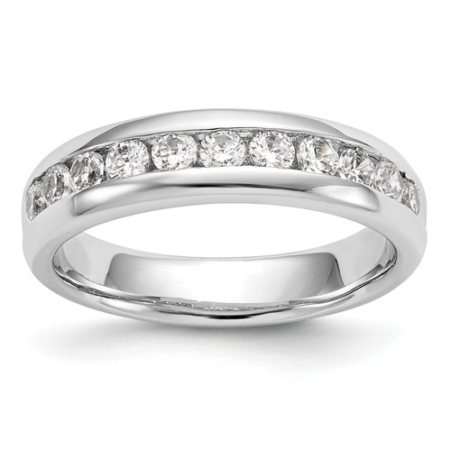 14k White Gold 11 Stone Diamond Wedding Band Anniversary Ring 1/6 Ct to 3/4 Ct.