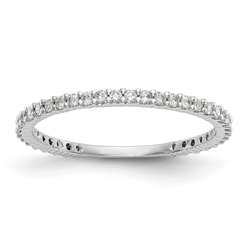 14k White Gold Round Diamond Wedding Band 3/4 Eternity Anniversary Ring 1/3 Ct.