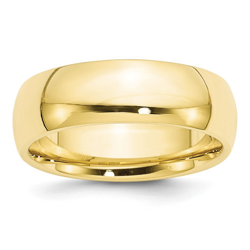 10K Yellow Gold 7mm Comfort Fit Wedding Band Solid Ring Sizes 4 - 14