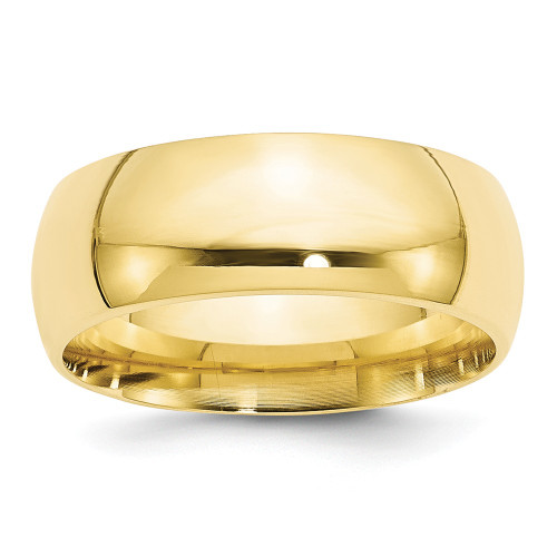 10K Yellow Gold 8mm Comfort Fit Wedding Band Solid Ring Sizes 4 - 14