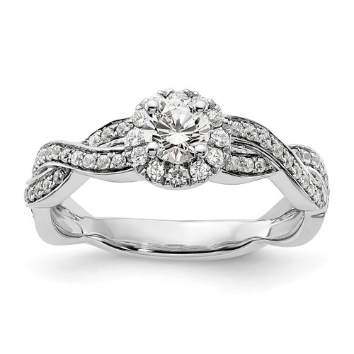 White Gold Solitaire Lab Grown Diamond Infinity Braided Engagement Ring 3/4 Ct.