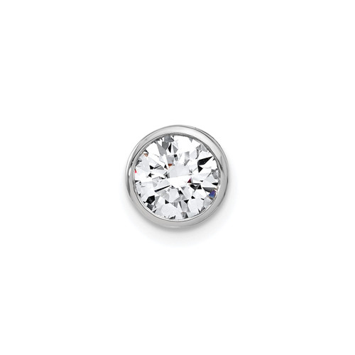 14k White Gold Lab Grown Diamond Round Slide Solitaire Pendant 5/8 Ct. to 1 Ct.