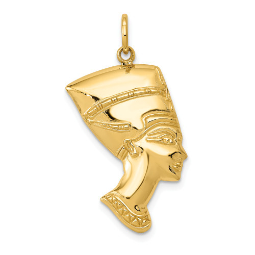 Yellow Gold Open Back Polished Egyptian Nefertiti Charm