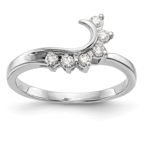 14k White Gold Diamond Engagement Wrap Around Ring Martini Set Enhancer 1/6 Ct.
