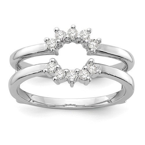14k White Gold Round Diamond Engagement Enhancer Ring Martini Set Wrap 1/5 Ct.