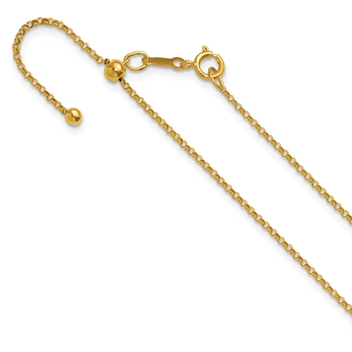 1/20 14k Yellow Gold Filled Lightweight 1.30mm Adjustable Rolo Link Chain | 22"