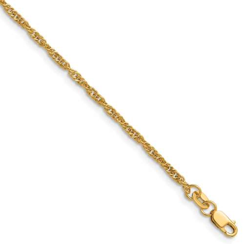 1/20 14k Gold Filled Lobster Clasp Lightweight 2mm Singapore Chain | 16" to 20"