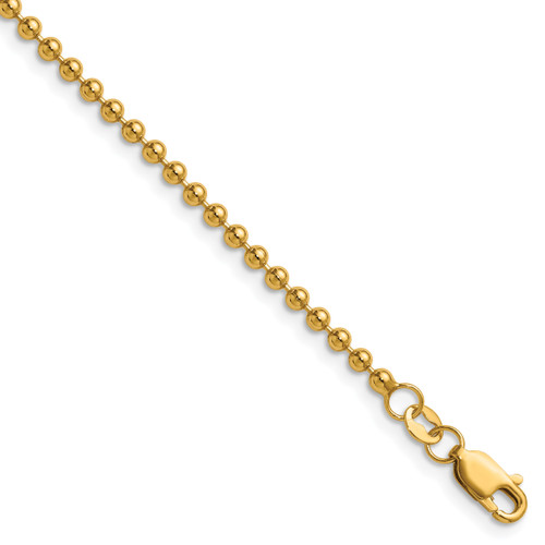 1/20 14k Gold Filled Lobster Clasp Plain 2.5mm Ball / Bead Chain | 16" to 20"
