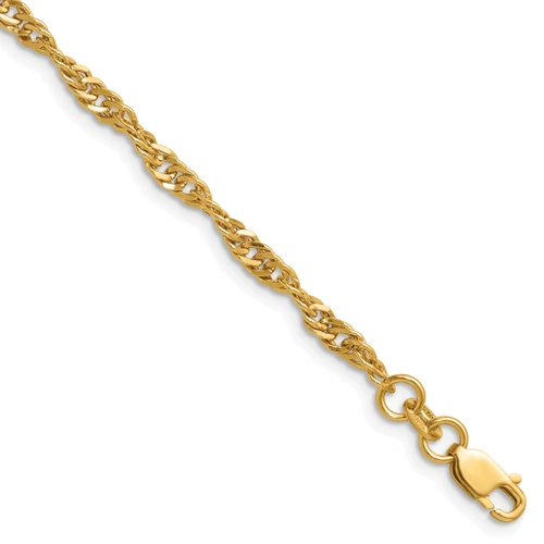 1/20 14k Gold Filled Lobster Clasp Lightweight 3.2mm Singapore Chain | 16" - 20"