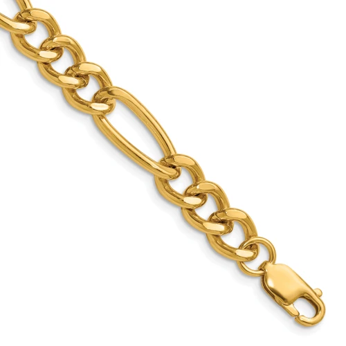1/20 14k Gold Filled Lobster Clasp Solid Plain 7.75mm Figaro Chain | 18" to 20"