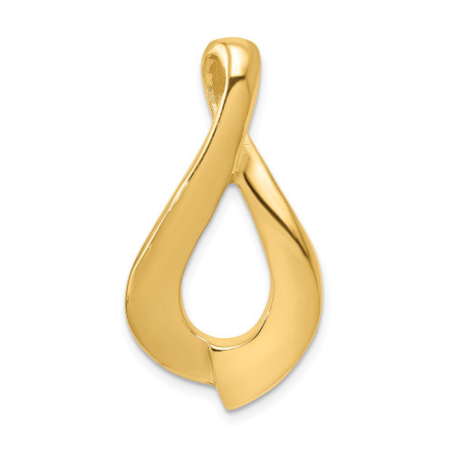 14K Yellow Gold Polished Fancy Infinity Omega Slide Fits up to 3mm Necklace