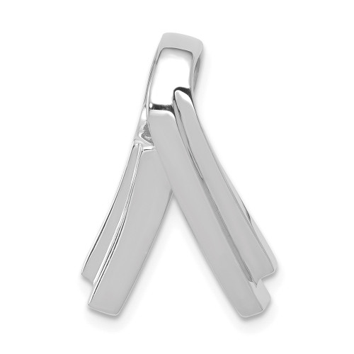 14K White Gold Polished Omega Slide w/ Hidden Bail Fits up to 6mm Necklace