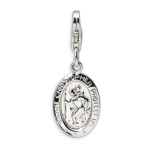 St Christopher Medal Charm .925 Sterling Silver Click On Amore La Vita