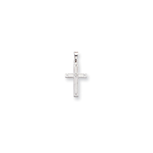 14K White Gold Solid Polished X Designed Crucifix Cross Religious Charm Pendant