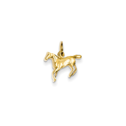 14k Yellow Gold Polished Casted Open Back Horse Charm Pendant 14k Yellow Gold Polished Casted Open Back Horse Charm Pendant