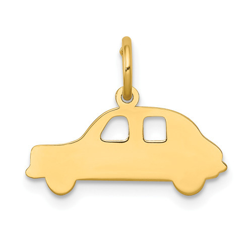 Gents Ladies 14k Yellow Gold Polished & Stamped Compact Car Pendant For Necklace