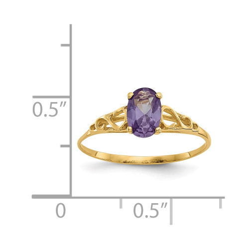 14K Yellow Gold Synthetic Alexandrite Stone Baby Ring Size 5 Madi K Kids Jewelry