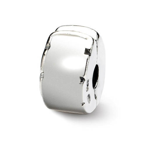 Hinged Clip Bead .925 Sterling Silver Antique Finish Designer Reflection Beads