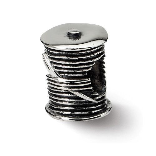 Thread & Needle Bead .925 Sterling Silver Antique Finish Reflection Beads