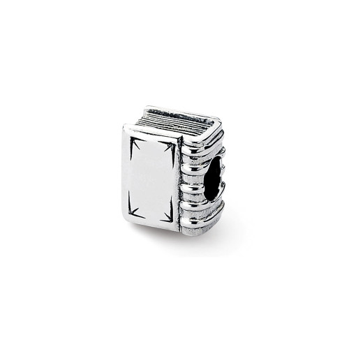 Book Bead .925 Sterling Silver Antique Finish Reflection Beads