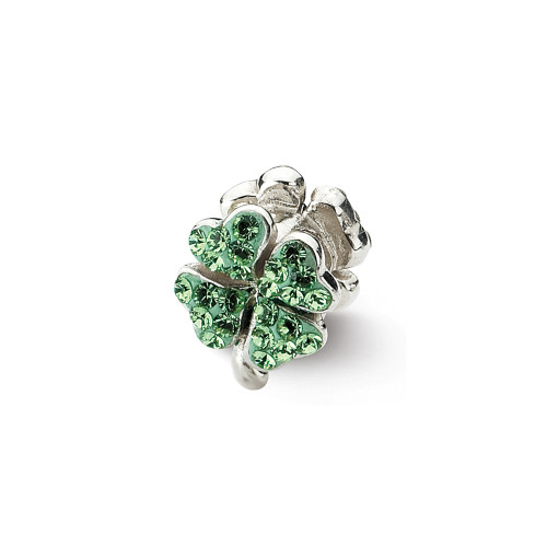 Light Green Crystals from Swarovski Clover Bead Sterling Silver Reflection Beads