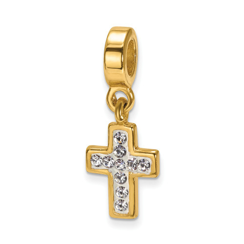 Crystals from Swarovski Cross Dangle Bead Silver Gold Tone Reflection Beads