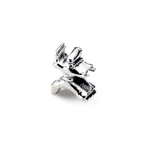 Karate Person Bead .925 Sterling Silver Antique Finish Reflection Beads