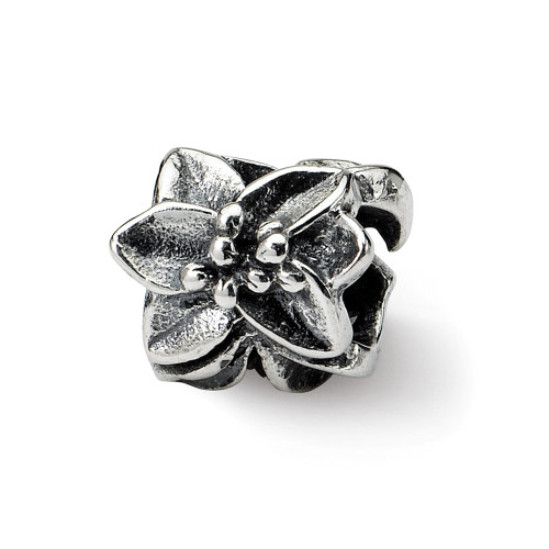 Plumeria Floral Bead .925 Sterling Silver Reflection Beads