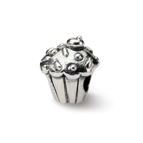 Cupcake Kids Bead .925 Sterling Silver Antique Finish Reflection Beads