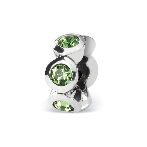 Crystals from Swarovski August Crystal Bead Sterling Silver Reflection Beads