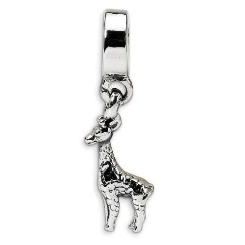 Giraffe Dangle Bead .925 Sterling Silver Antique Finish Reflection Beads
