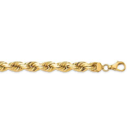 14k Yellow Gold 12mm Solid Diamond Cut Rope Chain w/ Lobster Clasp 20" - 28"