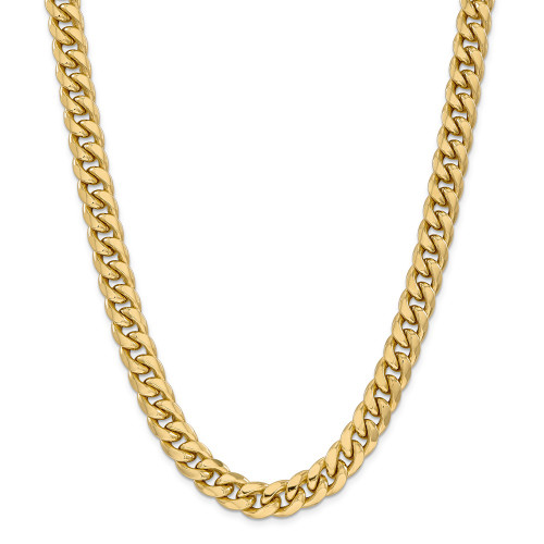 14k Yellow Gold 11mm Semi Solid Miami Cuban Chain w/ Lobster Clasp 22" - 30"