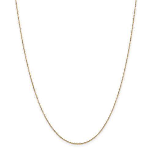 14k Yellow Gold 0.90mm Solid Cable Pendant Chain w/ Spring Ring Clasp 14" - 24"