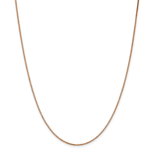 14k Rose Gold 1.1mm Solid Plain Box Link Chain w/ Lobster Clasp 16" - 30"
