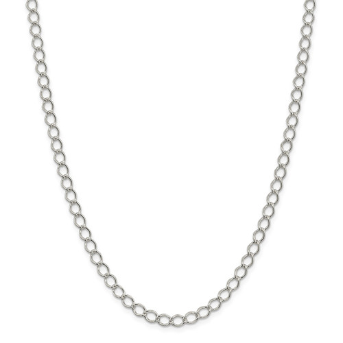 Sterling Silver Solid 5.75mm Fancy Curb Link Chain w/ Lobster Clasp 16" - 24"
