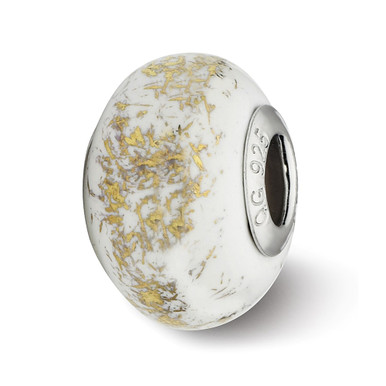 Reflections Sterling Silver Red with 14k Gold Foil Ceramic Bead Reflections Sterling Silver Red with 14k Gold Foil Ceramic Bead