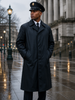 U.S. Military Black All-Weather Trench Coat with Removable Liner – Like New