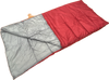Made in USA red 50 degree lightweight camping sleeping bag rolled out