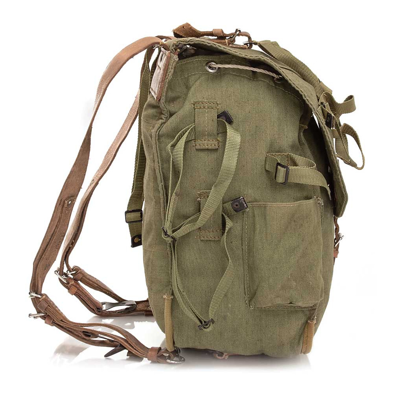 vasco CANVAS × LEATHER ARMY RUCKSACK Vasco Leather Army Rucksack Black – Clutch Cafe