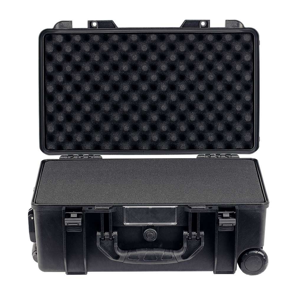 VOODOO TACTICAL MOLDED HARD CASE WITH WHEELS AND RETRACTABLE HANDLE