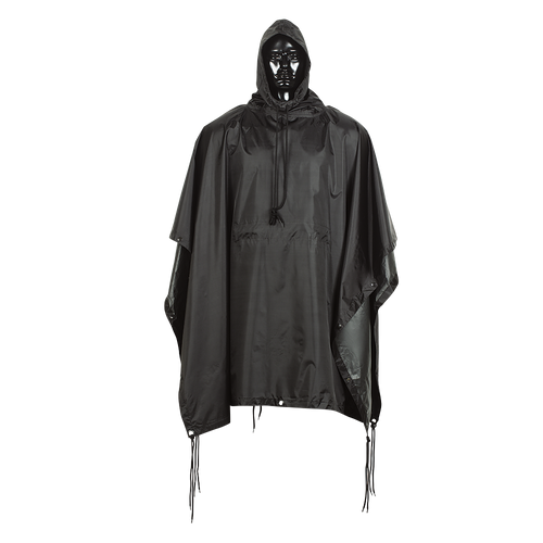 black heavy duty rain poncho