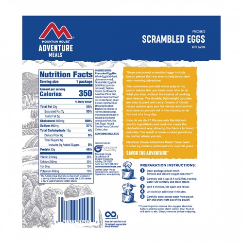 MOUNTAIN HOUSE PRECOOKED EGGS WITH BACON CL