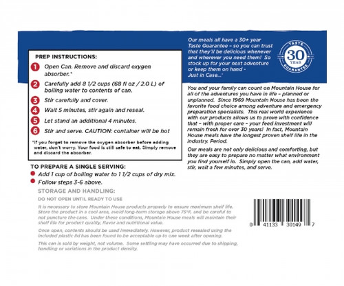 MOUNTAIN HOUSE BEEF STROGANOFF #10 CAN CL MOUNTAIN HOUSE BEEF STROGANOFF #10 CAN CL