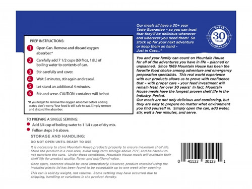 MOUNTAIN HOUSE LASAGNA #10 CAN CL MOUNTAIN HOUSE LASAGNA #10 CAN CL