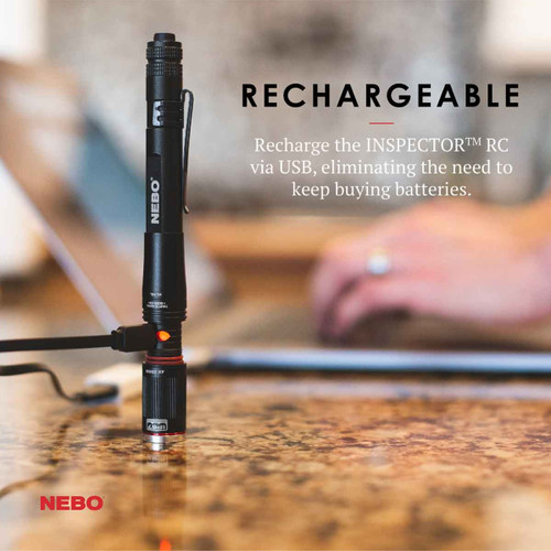 NEBO INSPECTOR RC - RECHARGEABLE, WATERPROOF POCKET LIGHT