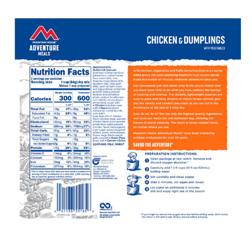 MOUNTAIN HOUSE CHICKEN & DUMPLINGS MOUNTAIN HOUSE CHICKEN & DUMPLINGS