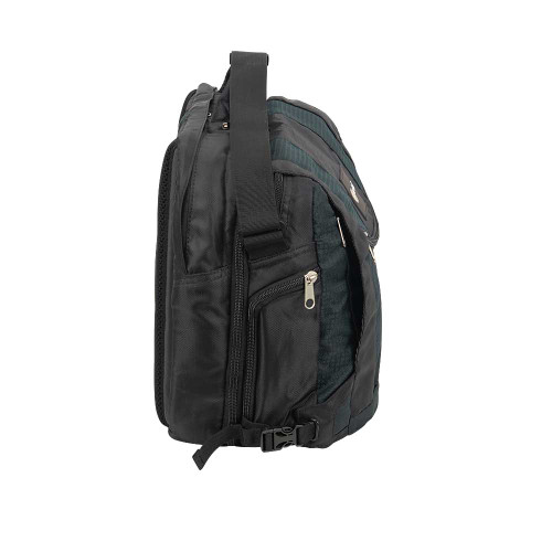 DELUXE MESSENGER BAG (BLACK/GREEN/13" X 16")