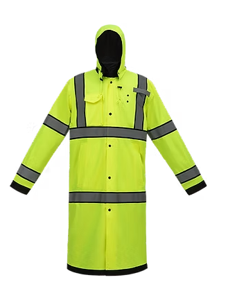 Reversible Rain Cost With Detachable Hood Class 3 HI-VIZ Yellow Black